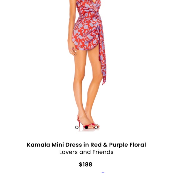 Lovers and Friends Kamala Mini Dress Red and Purple - Picture 3 of 4